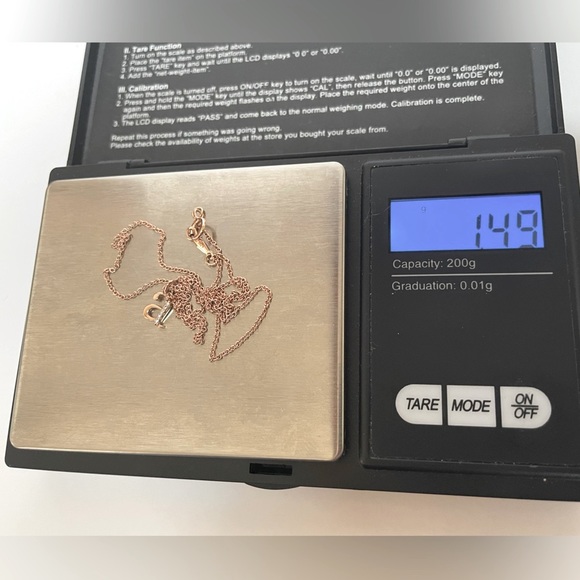 Solid Stamped 14K Rose Gold Natural Diamond Initial Letter a Pendant Necklace - Picture 9 of 12